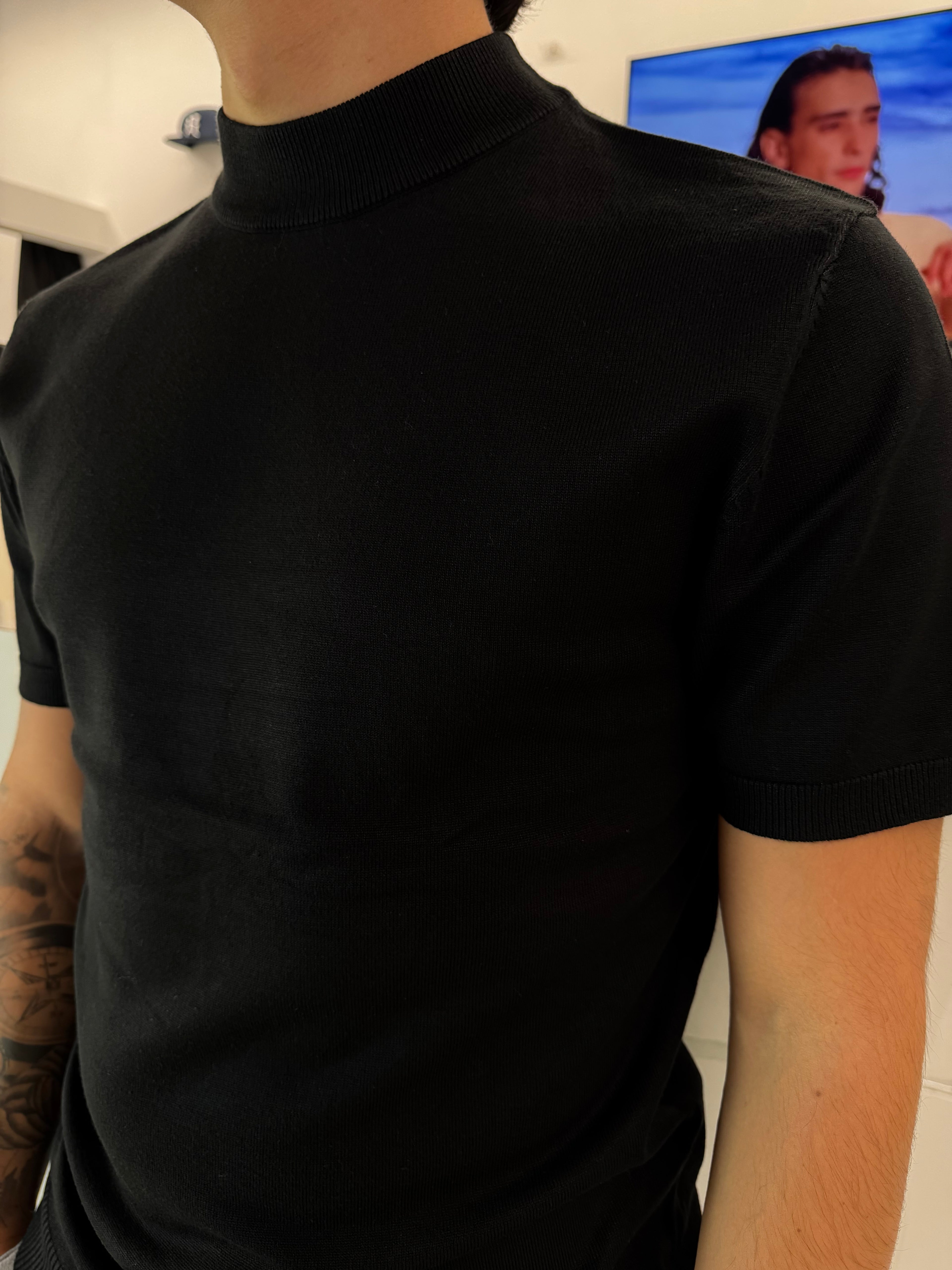 T shirt in filo  nero
