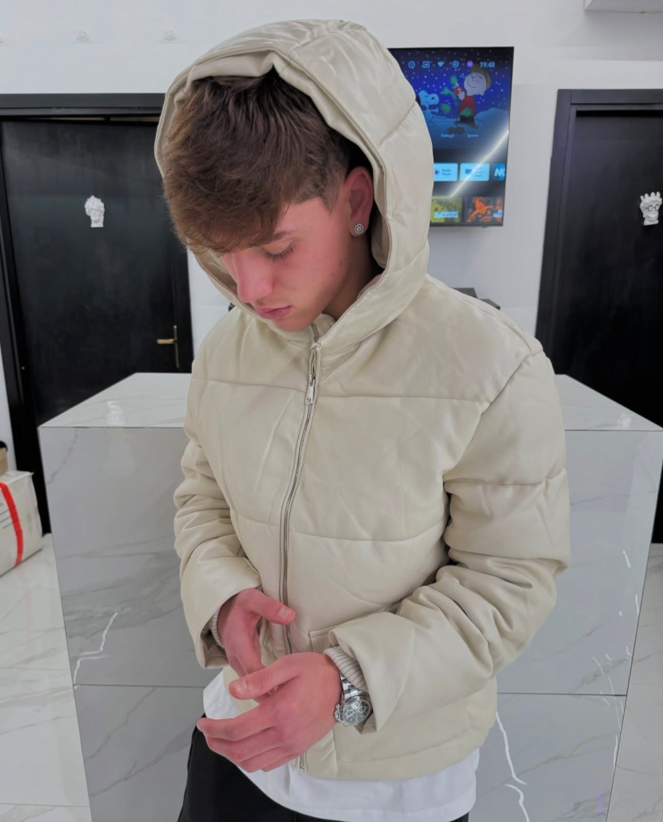 Giubbotto Beige ecopelle