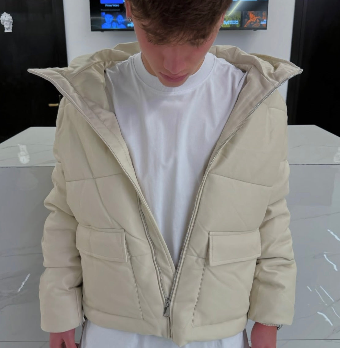 Giubbotto Beige ecopelle