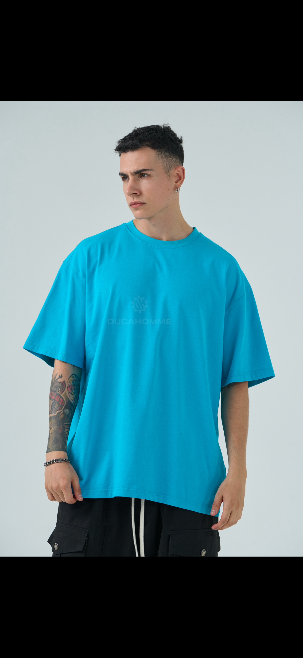 T-Shirt semi Over turchese