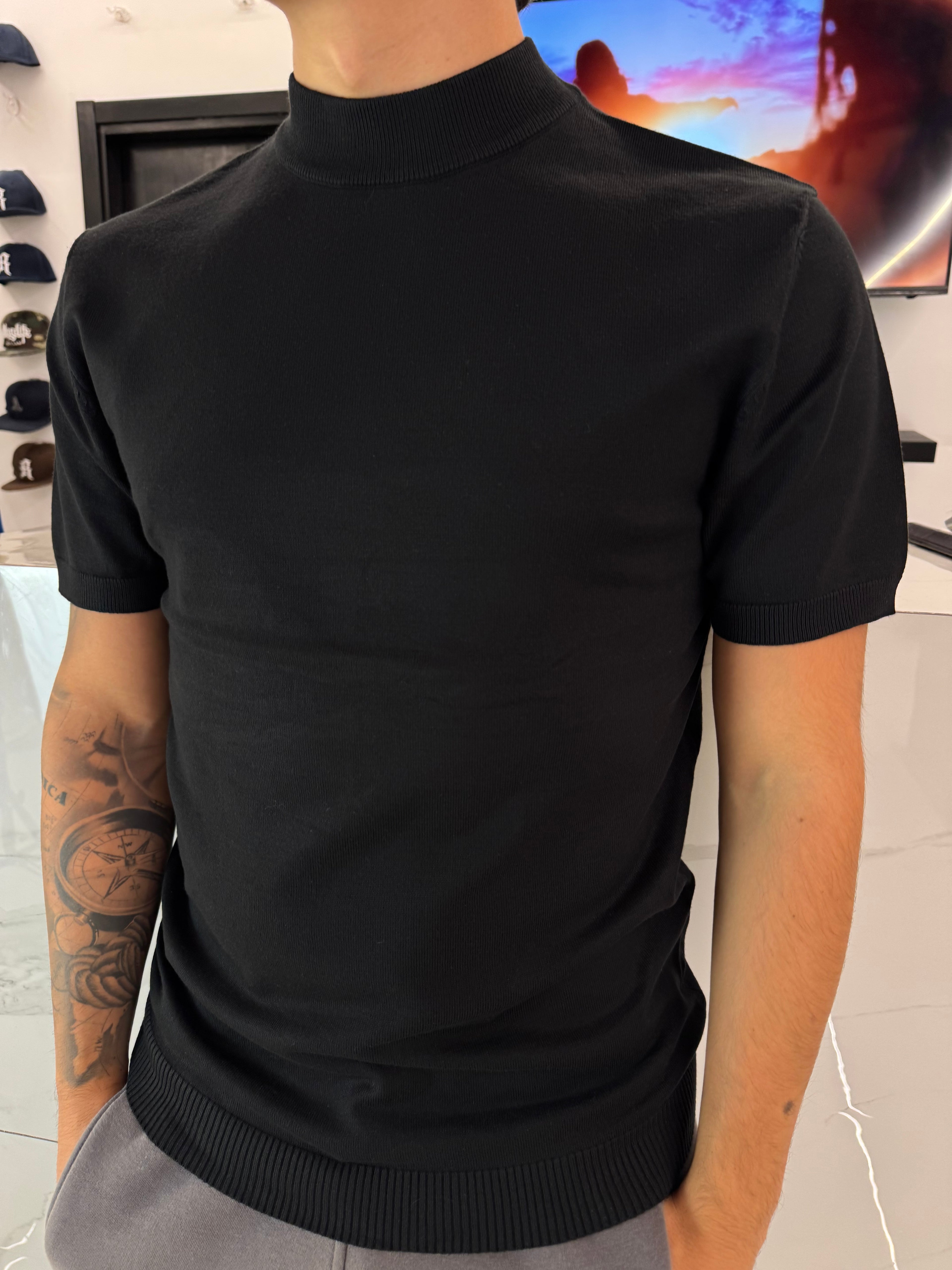 T shirt in filo  nero