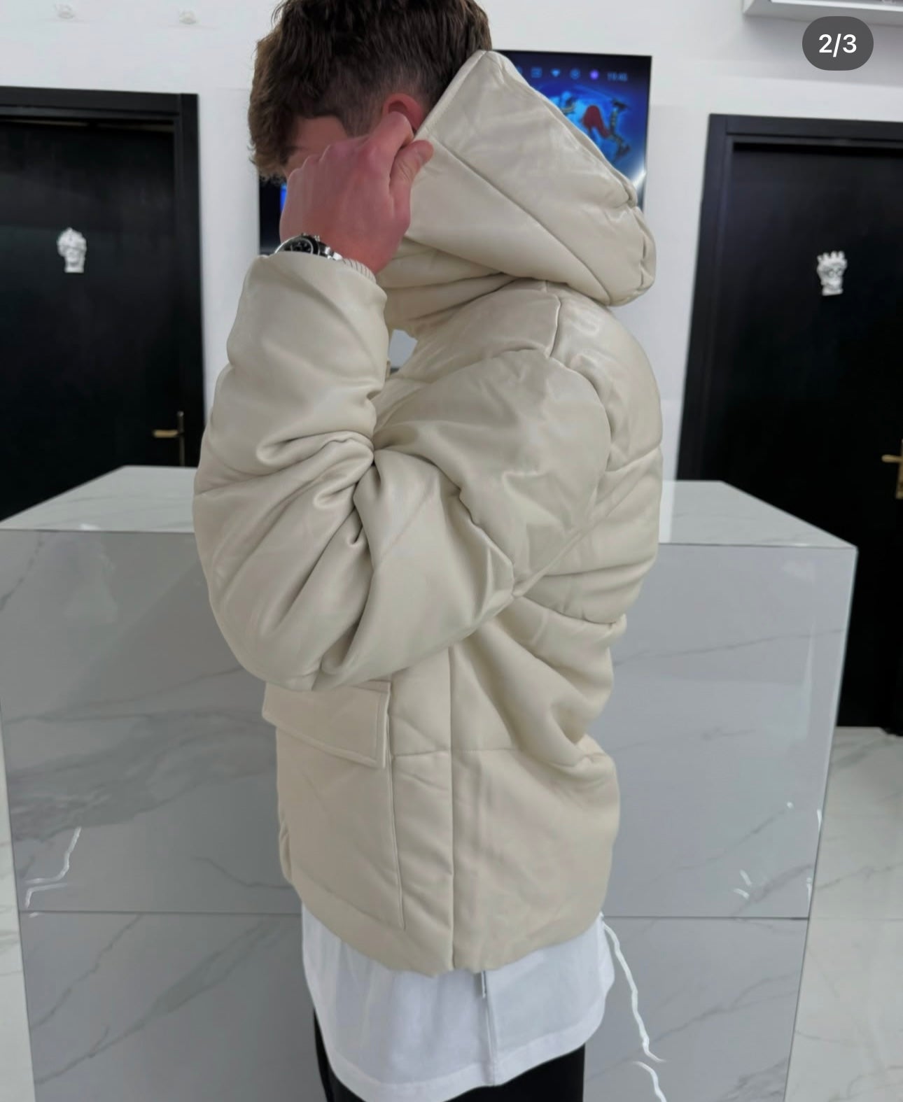Giubbotto Beige ecopelle