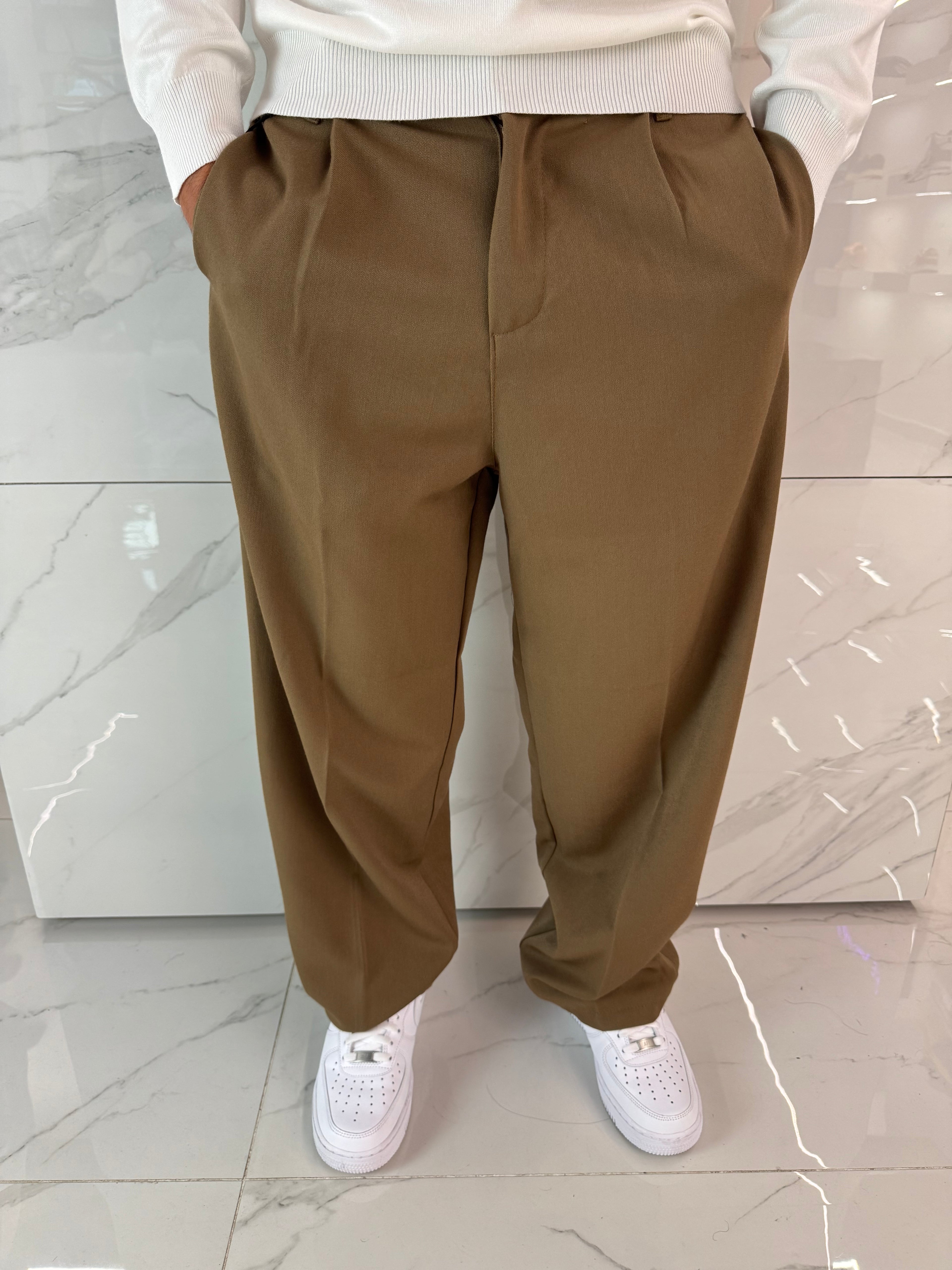 Pantaloni eleganti Baggy cammello