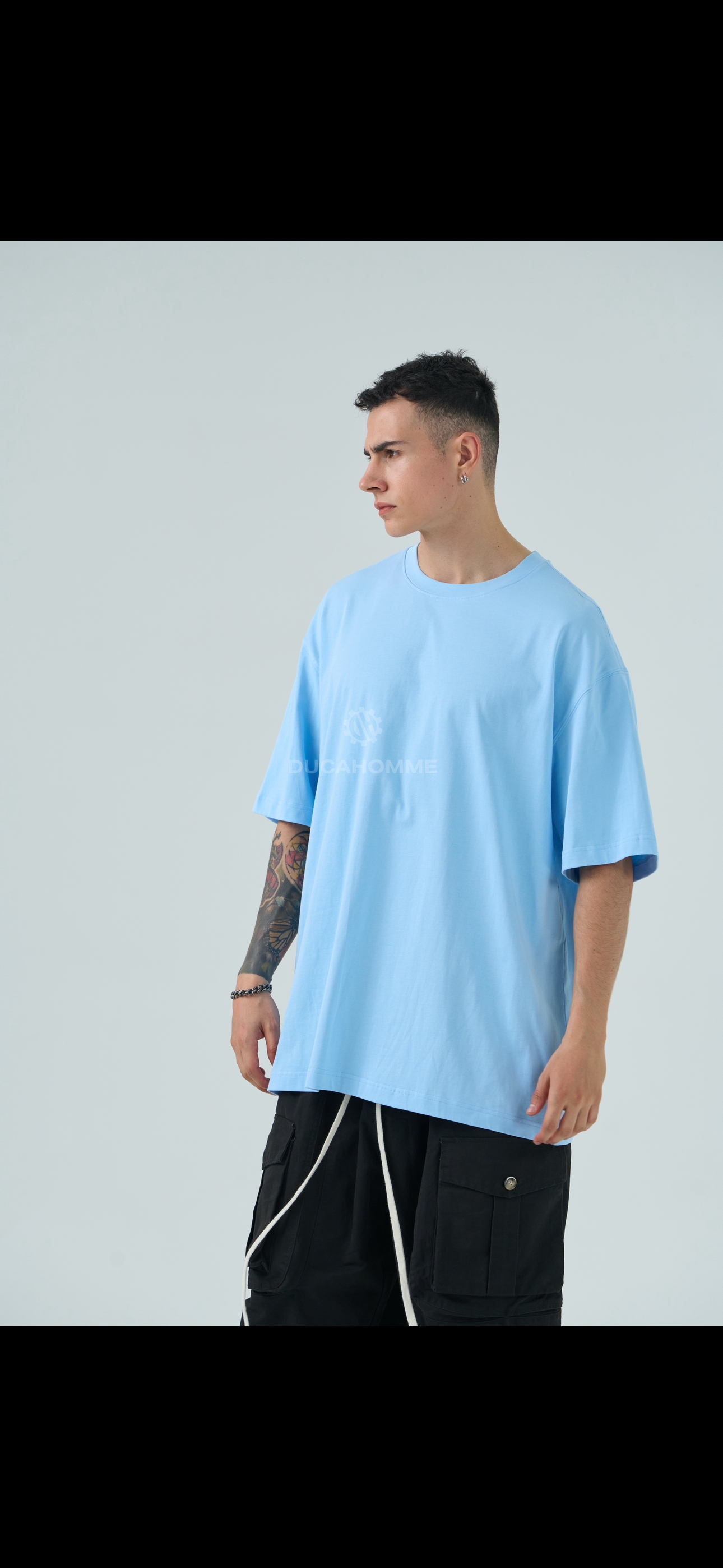 T-Shirt semi Over celeste