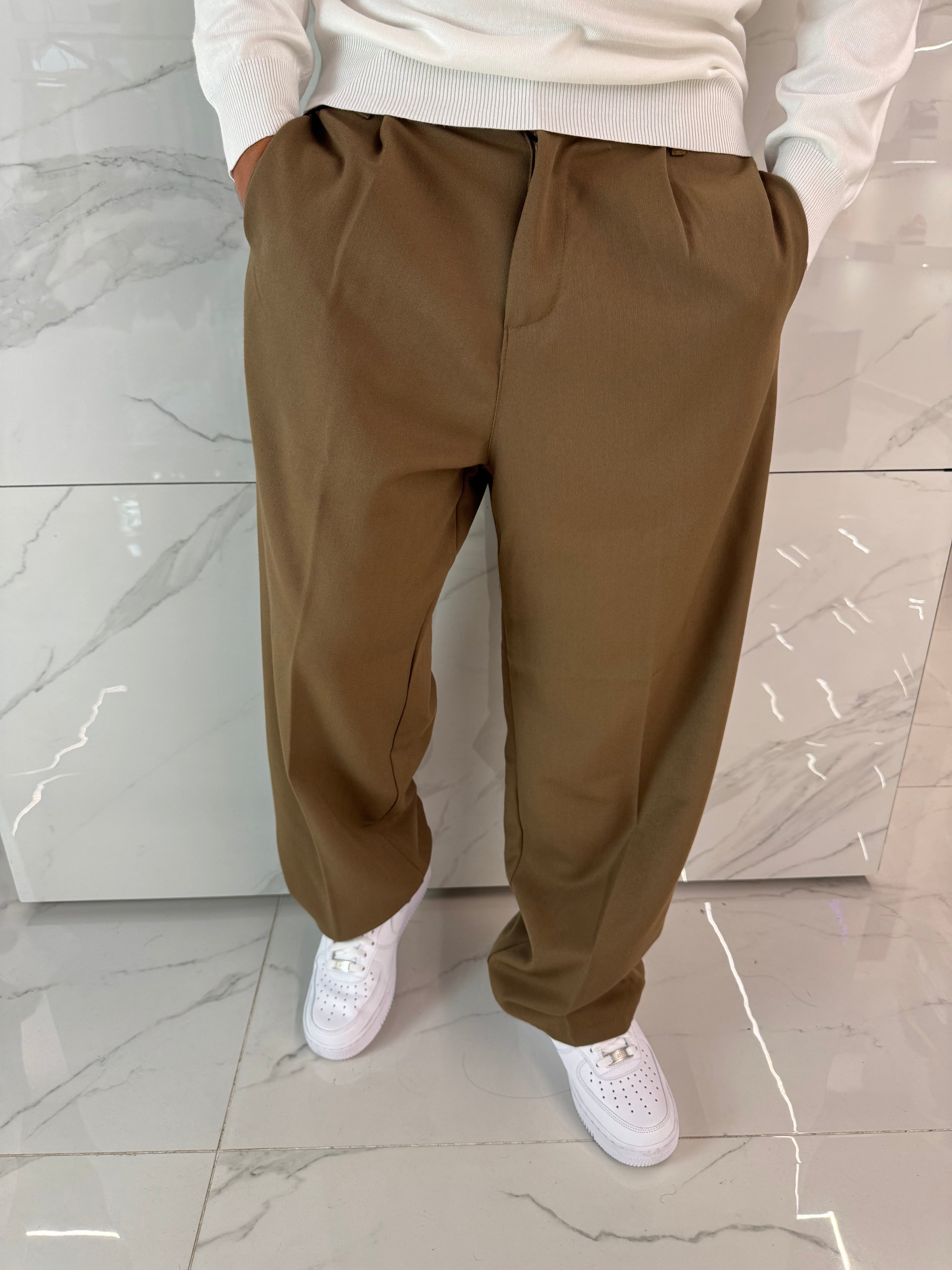 Pantaloni eleganti Baggy cammello