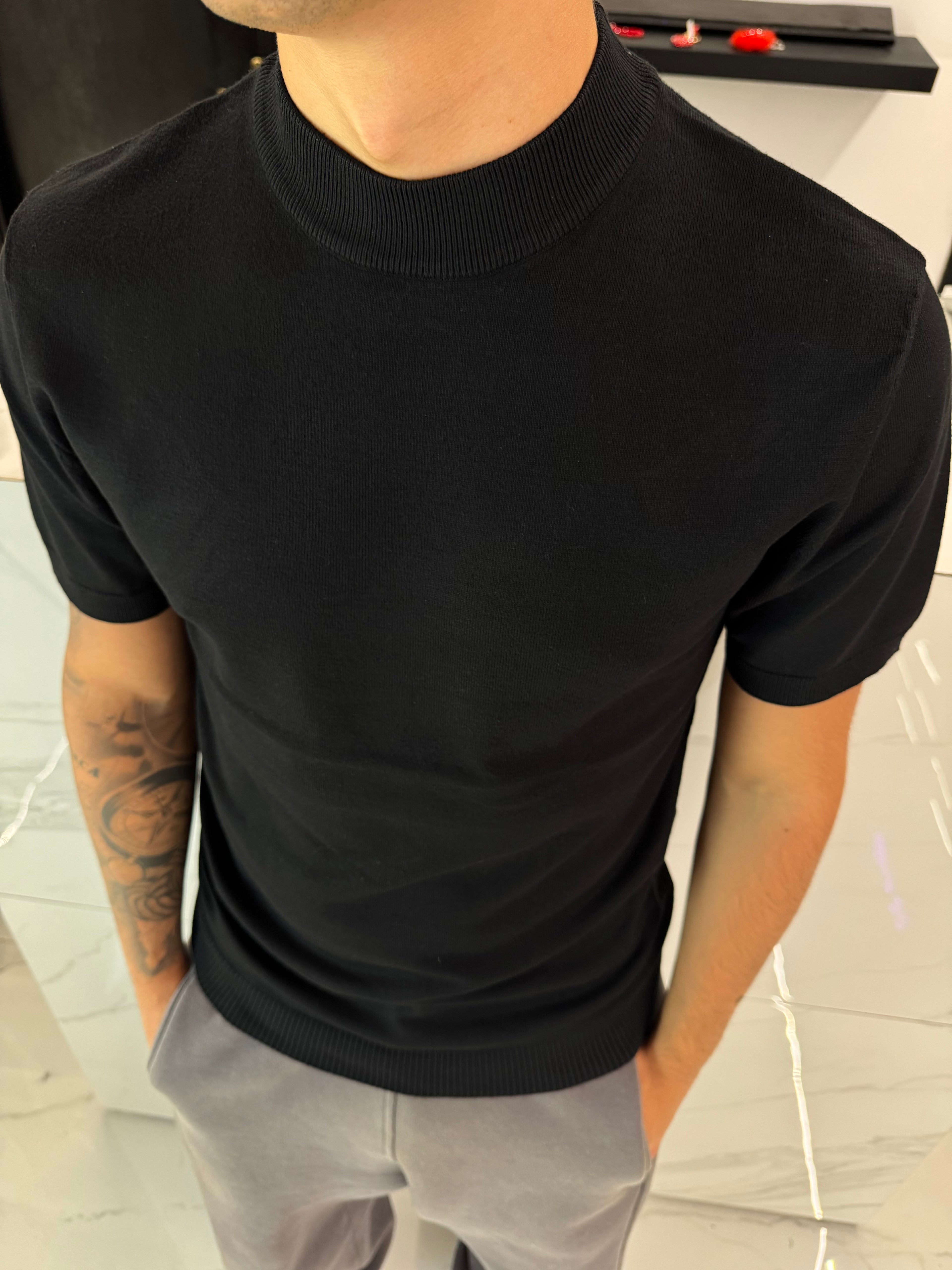 T shirt in filo  nero