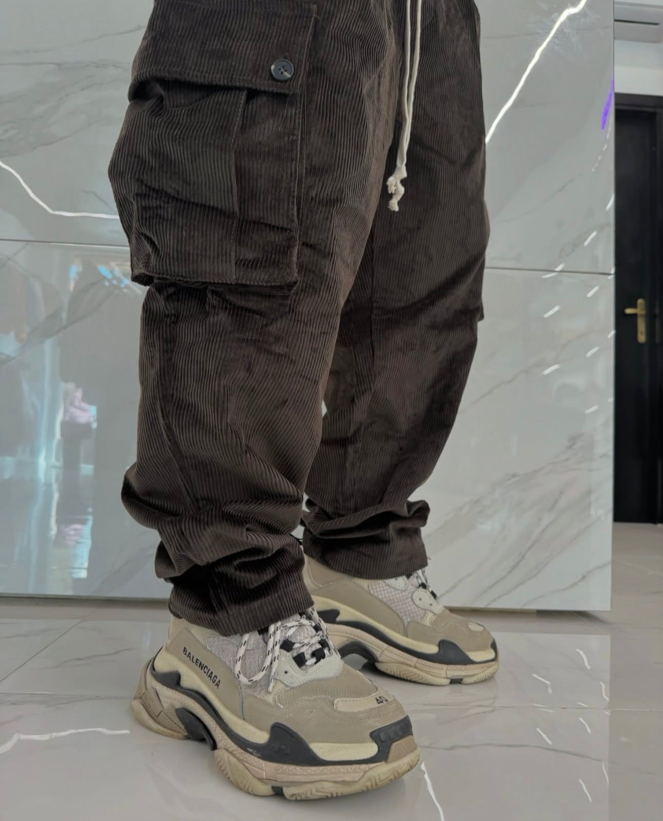 Pantalccio Over a costine Marrone
