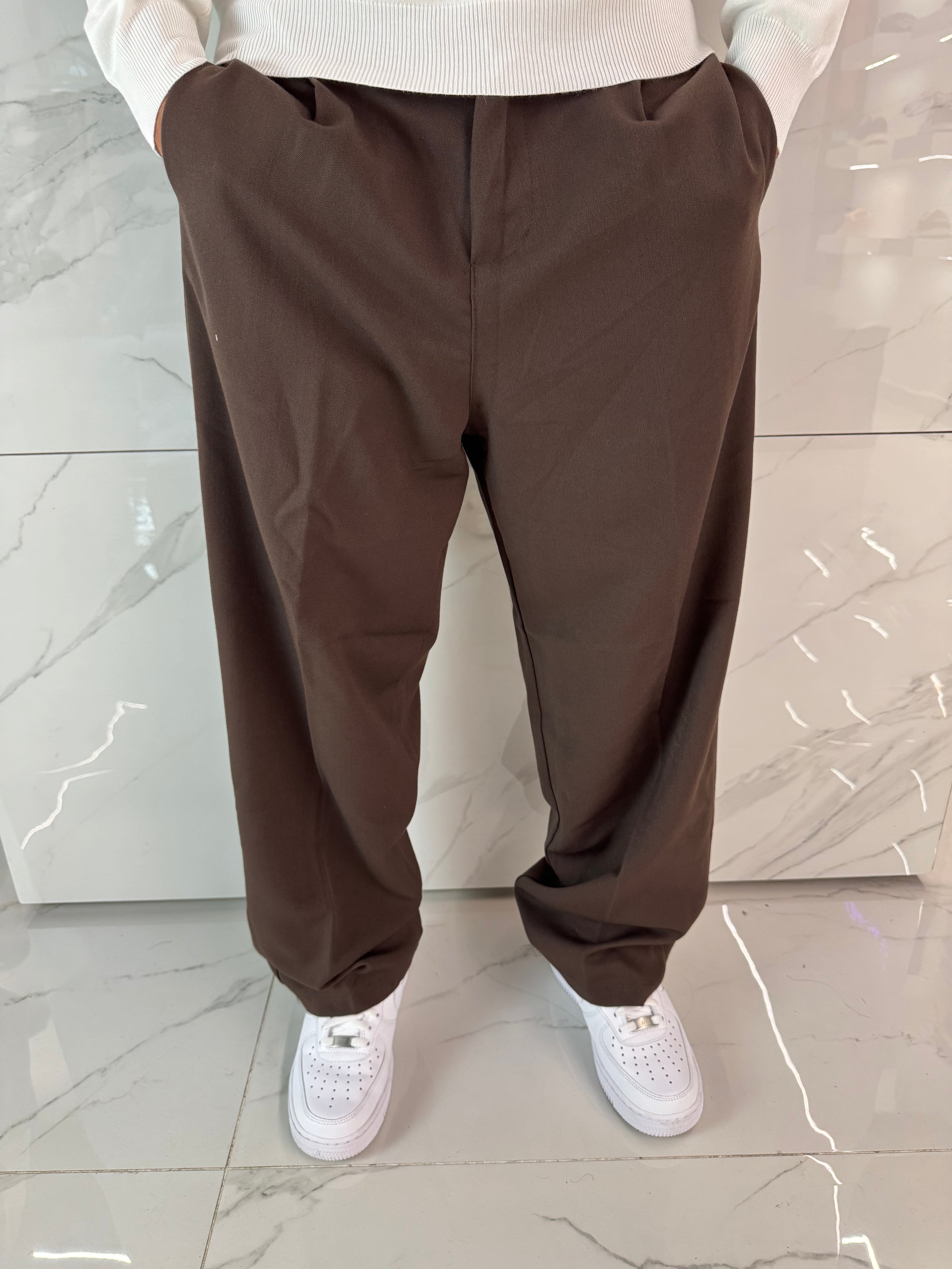 Pantaloni eleganti Baggy marrone