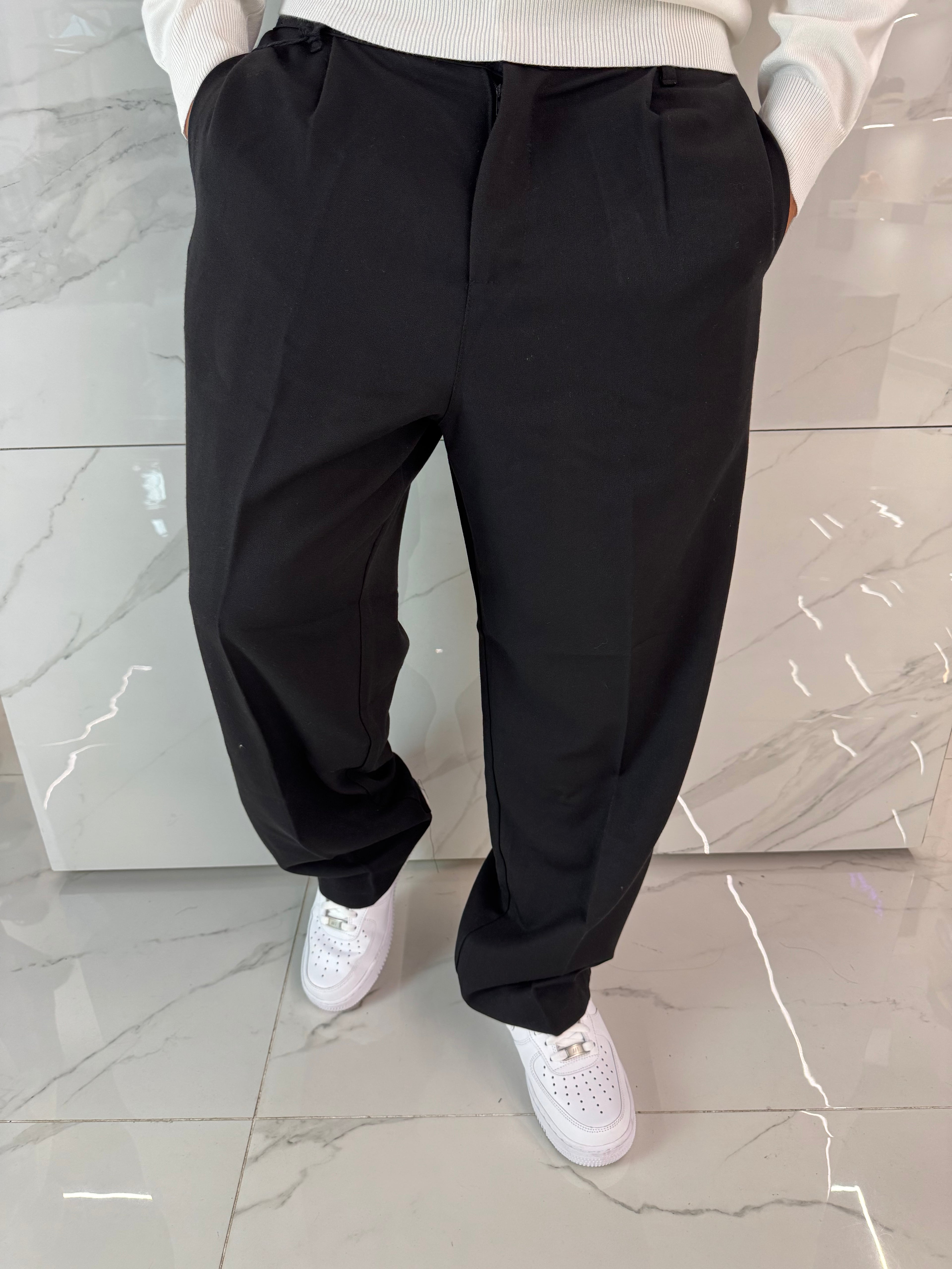 Pantaloni eleganti baggy nero