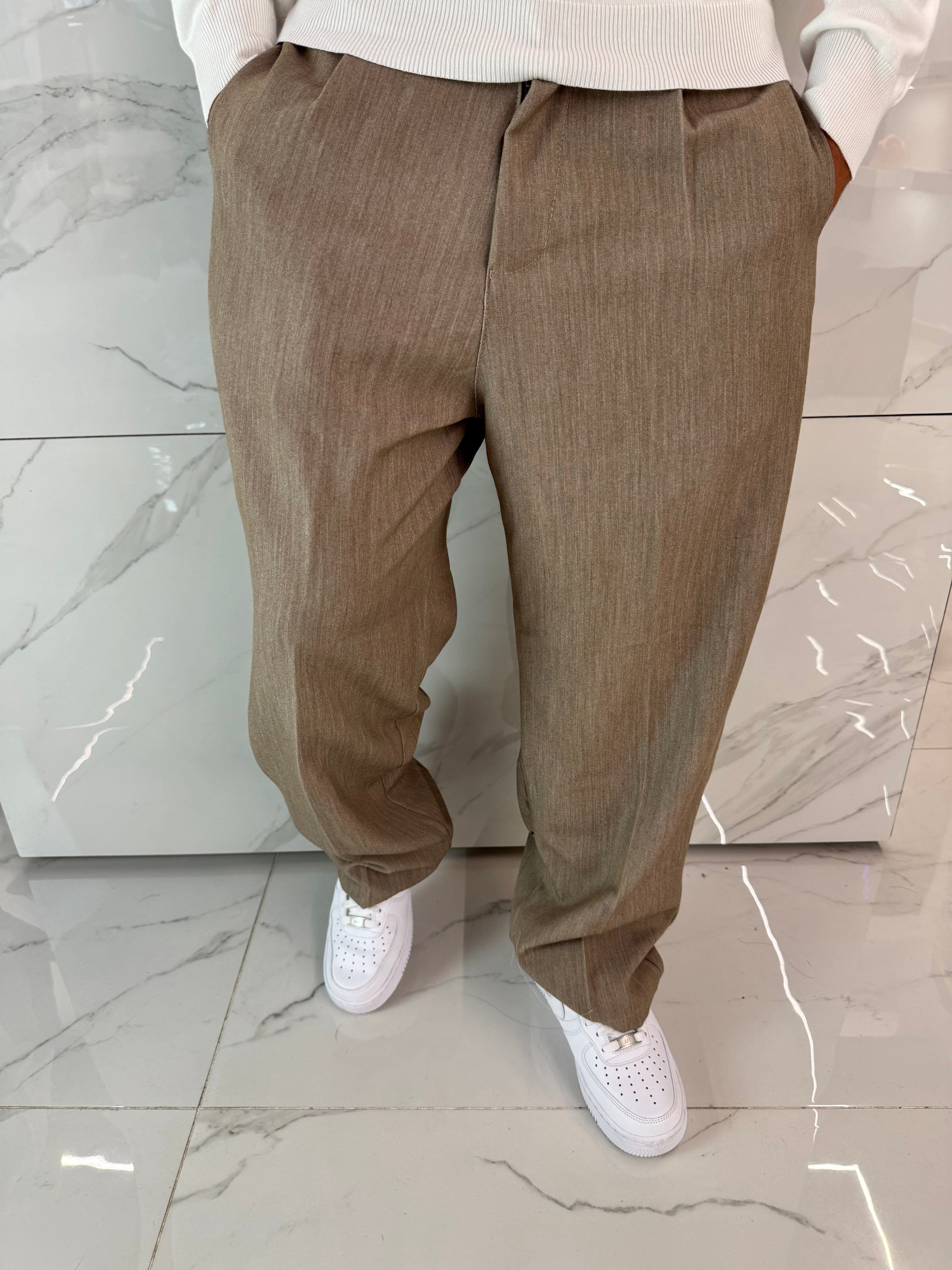 Pantaloni eleganti Baggy beige